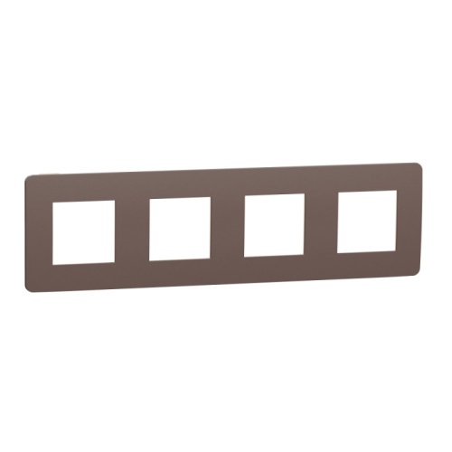UNICA STUDIO рамка 4-постовая, ШОКОЛАД/бежевый | код NU280819 | Systeme Electric