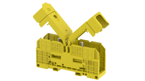 Клемма проходная болтовая 185 мм2, на высокие токи, на 2 подключения, с защитными крышками, желтая SPT185XL-YELLOW | код 4314450004 | Elmex Клемма проходная болтовая 185 мм2, на высокие токи, на 2 подключения, с защитными крышками, желтая SPT185XL-YELLOW | код 4314450004 | Elmex