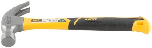 Молоток-гвоздодер, фиброглассовая усиленная ручка, Профи 30 мм, 570 гр. | код 44780 | FIT фото 5