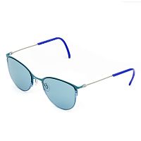 Бирюзовые солнцезащитные очки из титана со светло-синими линзами. Модель 04 | код TCSDTM53010001 | DKC