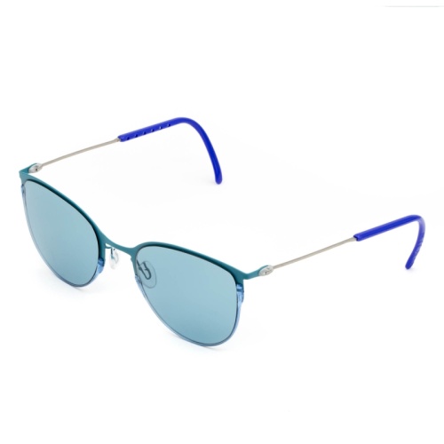 Бирюзовые солнцезащитные очки из титана со светло-синими линзами. Модель 04 | код TCSDTM53010001 | DKC