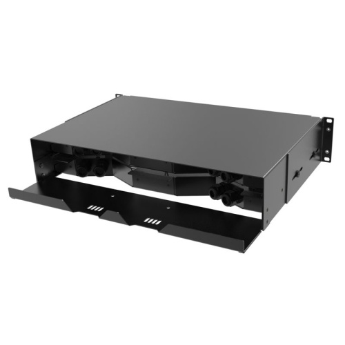 Оптическая полка выдвижная без лицевой панели неукомплектованная 2U черная | код RNFPE2U48 | DKC фото 4