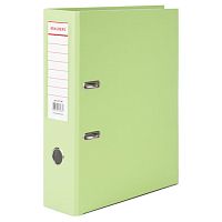 Папка-регистратор BRAUBERG с покрытием из ПВХ, 80 мм, с уголком, лайм (удвоенный срок службы), 227196 | код 227196 | BRAUBERG