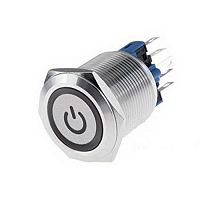 Кнопка антивандальная с подсветкой RUICHI PBS-31B off-(on), подсветка красная | код 57021 | Ruichi