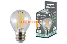 Лампа светодиодная Филамент G45-6 Вт-230 В-4000 К–E27 TDM | код SQ0340-0280 | TDM