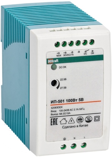 Импульсный источник питания 100Вт 36В 2,7А ИП-501 | код 52087DEK | DEKraft Импульсный источник питания 100Вт 36В 2,7А ИП-501 | код 52087DEK | DEKraft