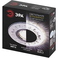 Светильник DK LD9 SL/WH MR16 точечный; декор со светодиодной подсветкой прозр. ЭРА Б0028080