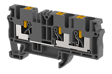 Клемма проходная PUSH-IN 6 мм2, на 3 подключения, черная PQ6-1X2-BLACK | код 3104050005 | Elmex