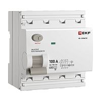 Выключатель дифференциального тока ВД-100N (S) 4P 100А 100мА тип AC эл-мех 6кА PROXIMA EKF | код E1046MS100100 | EKF