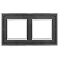 Рамка на 2 поста, стекло, Эра Elegance, прозрачный+бел, 14-5102-00 | код Б0034487 | ЭРА