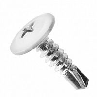 Саморез 4,2x16 с прессшайбой, сверло, цинк RAL 9003 Белый (1000 шт/уп) Промрукав | код PR08.9216 | ПРОМРУКАВ