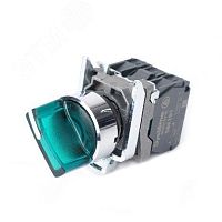 Пер-ль SB4 с подсвет в сборе 22мм 2поз зел с фикс металл 230ВАС 1НО+1НЗ | код SB4BK123M5 | Systeme Electric