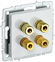 BRITE Аудиорозетка 4-мест. РА10-БрБ бел. IEK | код BR-S40-K01 | IEK