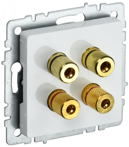 BRITE Аудиорозетка 4-мест. РА10-БрБ бел. IEK | код BR-S40-K01 | IEK