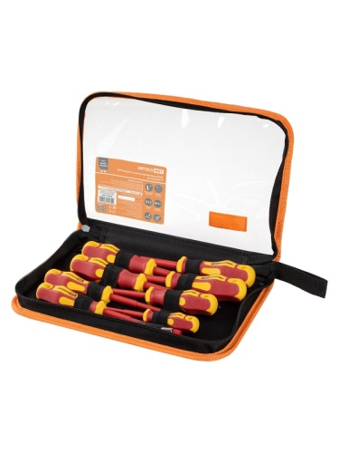 Набор диэлектрических отверток №4, тканевый пенал, 9 предметов, 1000 В, «ПрофиЭлектрик» TDM | код SQ1017-1204 | TDM