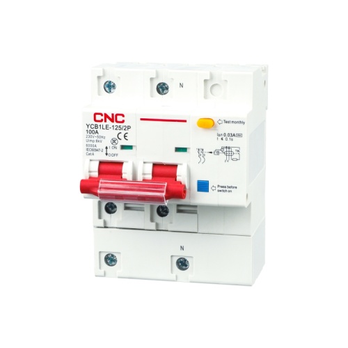 Диф. автомат YCB1LE-125 80А 2P 6кА 30мА 8-12In (электрон.) | код A000104 | CNC