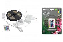 Комплект светодиодной ленты SMD5050-30 LED/м-12 В-7,2 Вт/м-IP65-RGB (3 м), 18 Вт, IR-контроллер TDM | код SQ0331-0236 | TDM