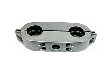 Крепление пластиковое для тр. 50 двойное с ухом | код TR50-2-YPTL6P | Мир хомутов