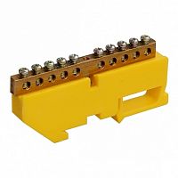 Шина PE земля на DIN-изол ШНИ-8х12-6-Д-Ж | код. YNN10-812-6D-K05 | IEK