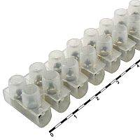 Клеммная колодка винтовая типа U RUICHI TBS-3A, 12 контактов, 3 А, 400 В, корпус нейлоновый белый | код 81047 | Ruichi