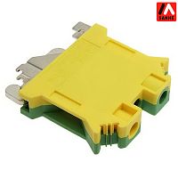 Клеммная колодка на DIN-рейку SANHE SHUKT10N, UL/IEC, 65 А, 2000 В, 24-8 AWG, PA66, корпус желто-зеленый | код 105932 | Sanhe