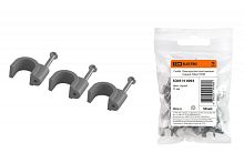 Скоба 12мм круглая пластиковая (серая) (50шт) TDM | код SQ0514-0064 | TDM