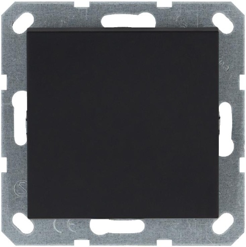 Выключатель одноклавишный 10A 250V~ с накладкой цвет черный матовый (soft touch) | код G3011PB | Jasmart