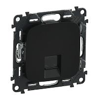 Valena ALLURE.Информационная розетка одиночная RJ45 Кат.6 UTP.С лицевой панелью.Антрацит | код 753952 | Legrand