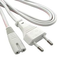 Сетевой шнур RUICHI Y001/ST2, 1.8 м, 2x0.75 мм2, белый | код 81799 | Ruichi