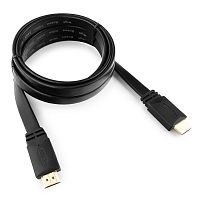 Кабель HDMI Cablexpert CC-HDMI4F-6, 1.8м, v1.4, 19M/19M, плоский кабель, черный, позол.разъемы, экран, пакет | код CC-HDMI4F-6 | Cablexpert