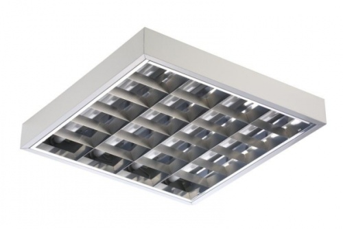 Светильник TL418-1 без ламп IP20 I класс УХЛ4 Зеркальный -1 накладной, 620х620, зеркальный растр, ЭмПРА (класс энергосбережения EEI=B2) Helvar, Philips и т.п. | код 10201 | Technolux