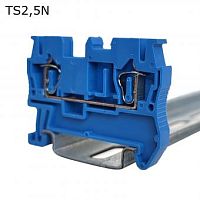 Клемма пружинная проходная 2 контакта 2,5 мм2, синяя | код TS2,5N | ПРОВЕНТО