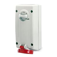 Розетка настенная с механической блокировкой и боковым расположением разъема WIS IP67 32А 3P+E 400В | код DIS5613286 | DKC