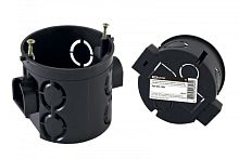 Установочная коробка СП D68х62мм, углубленная, саморезы, стык. уз, черная, IP20, инд. штрихкод TDM | код SQ1402-1905 | TDM