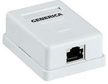 Розетка информационная настенная RJ45 кат.5E FTP 1 порт GENERICA | код CS2-1C5EF-12-G | IEK