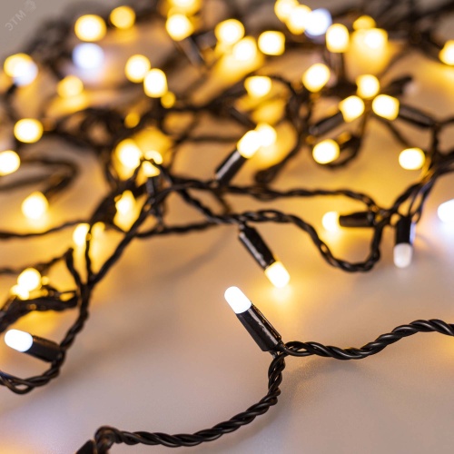 Гирлянда светодиодная декоративная ARD-STRING-CLASSIC-10000-BLACK-100LED-MILK-FLASH Warm (230V, 7W) (ARDCL, IP65) | код 31208 | Arlight