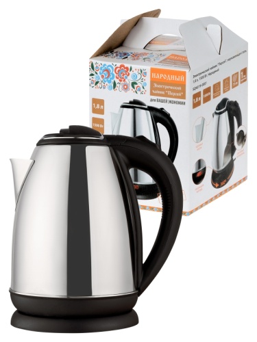 Электрический чайник Персей, нержавеющая сталь, 1,8 л, 1500 Вт, Народный | код SQ4019-0001 | TDM НАРОДНЫЙ