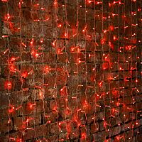 Гирлянда Светодиодный Дождь 2х1,5м, постоянное свечение, прозрачный провод, 230 В, диоды КРАСНЫЕ | код 235-302-6 | NEON-NIGHT