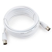 Кабель телевизионный Cablexpert CCV-515-W-3M, Coaxial M/F, белый, 3м | код CCV-515-W-3M | Cablexpert