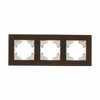 Рамка 3-местн. Ugra стекло корич. | код С1130-033 | GUSI