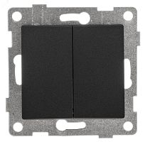 GUSI Ugra механизм выключателя 2кл., скрытая установка, 10А, 250В. Цвет: графит. | код С11В2-010 | GUSI ELECTRIC