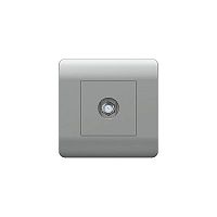 (NEW3-E) Розетка антенная одиночная SAT коннектор, серебряный | код 431413 | CHINT