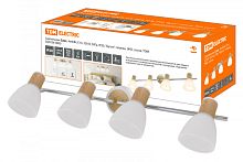 Светильник Спот, 4х40Вт, Е14, 230 В, 50 Гц, IP20, Бутон, планка, ЭКО, сосна, TDM | код SQ0356-0005 | TDM