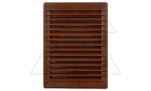 Решетка вентиляционная с косыми ламелями, с сеткой, прямоугольная, 230х172мм, с выводом 210x140мм, пластик, коричневый | код 02-341 | airRoxy