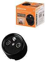 Розетка TV+R+ SAT проходная черная «Болонь» TDM | код SQ1820-0258 | TDM