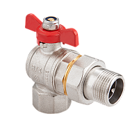 Кран шаровый угловой со сгоном 1' ВН ручка бабочка | код BV.522.06 | MVI