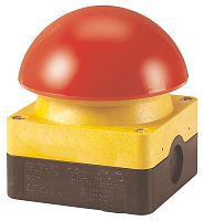 Выключатель, управлямый ногой или ладонью с фиксацией, отмена фиксации вытягиванием, 1З+1Р, цвет колпачка красный,корпуса желтый, FAK-R/V/KC11/IY | код 229748 | EATON