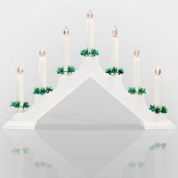 Новогодняя горка 7 свечек, цвет корпуса: Белый, цвет свечения: ТЕПЛЫЙ БЕЛЫЙ | код 501-081 | NEON-NIGHT