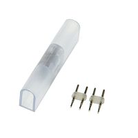 Соединитель контактный прямой UTC-K-12/N21 CLEAR 010 POLYBAG для светодиодных лент ULS-N21 NEON 220В, 8x16мм, 2 контакта. Цвет прозрачный. 10 штук в пакете. TM Uniel | код UL-00007238 | UNIEL