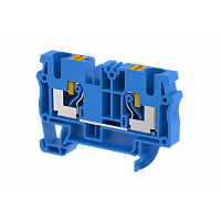 Клемма проходная PUSH-IN 6 мм2, на 2 подключения, синяя PQ6-BLUE | код 3104010001 | Elmex